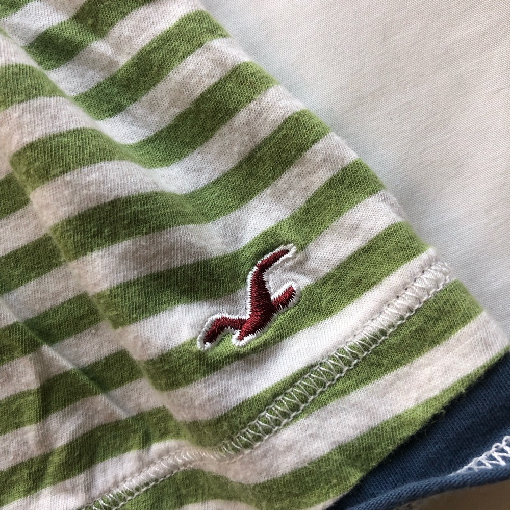 Y2K Hollister Green and White Striped Tube Top - Picture 4 of 7